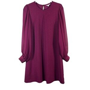 Nanette Lepore Dress Size 6 Red Pomegranate Lace Semi Sheer Sleeve